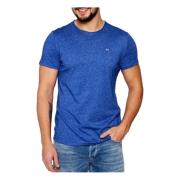 Blå Kortærmet Slim Fit T-Shirt