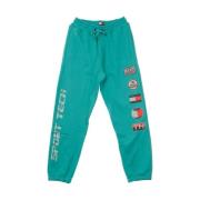 Sporty Fleece Tracksuit Bukser i Teal Blue