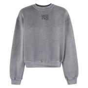 Terry Crew Sweatshirt med Puff Paint Logo