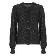 Sort Paliet Cardigan Sweater