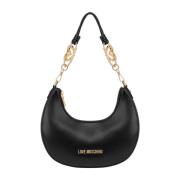 Sort Jewel Hobo Taske med Guld Accenter