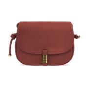 Rød læder crossbody taske