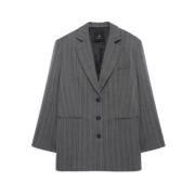 Stribet Oversized Uldblazer