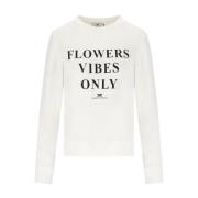 Ivory Sweatshirt med Logo Bogstaver