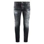 Slidte Skinny Jeans med Maling Splatter