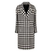 Houndstooth Oversize Uldfrakke