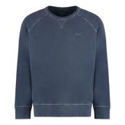 Ribbet Bomuld Crew-Neck Sweatshirt