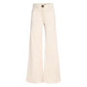 Chloe Wide-Leg Jeans med Prydet Knappelukning