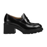 Dame læder loafers | sort