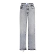 Grå Denim Straight Leg Jeans