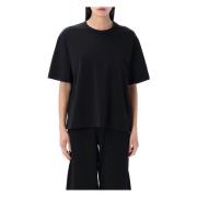 Sort Cotton Lee T-shirt med Crew Neck