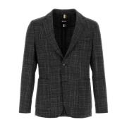 Sort uldblandingsblazer