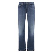 Straight Leg Jeans med Fem Lommer