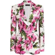 Petunia Hvid Blomstret Blazer