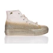 Guld Glitter Platform Sneakers Kvinder