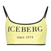 Logo Print Bikini Top