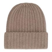 Ribstrikket Cashmere Hat