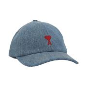 Denim Baseball Cap med Broderi