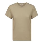 Beige Bomuld Half-Sleeved T-Shirt