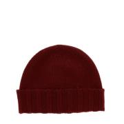 Burgundy Cashmere Ribbed Cuff Hat