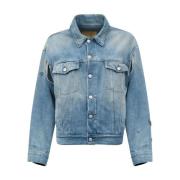 Denim Distressed Knap Jakke