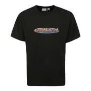 Sort Bomuld Logo Print T-shirt