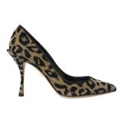 Leopard Lurex Hæle Pumps Sko