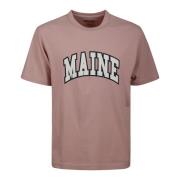 Pink Bomuld T-shirt med Front Print