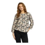 Circle Mix Bluse med lange ærmer