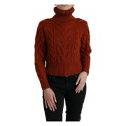 Luksuriøs Brun Uld Turtleneck Sweater