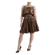 Leopard Print A-Line Bomuldskjole