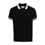 Kontrast Trim Orb Polo Shirt Sort