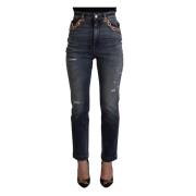 Højtaljede Skinny Denim Jeans Blå