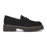 Suede sorte slip-on sko