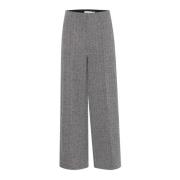 Herringbone Jacquard Bukser Sort/Hvid