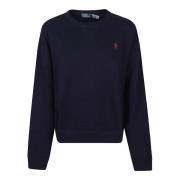 Blå Fleece Pullover Sweater