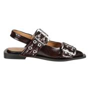 Bordeaux Slangeprint Dame Balletflats