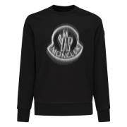 Sort Sweater med Logo Print