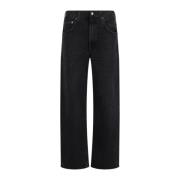 Sorte Low Curve Jeans med Wide Leg