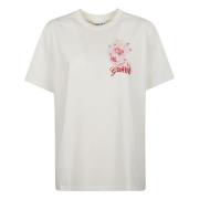 Bomuld rund hals logo print tee