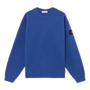 Blå Crewneck Sweatshirt med Sydetaljer