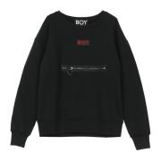 Sort/Rød Crewneck Sweatshirt