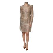 Blomstret Blonde Sheath Mini Kjole Guld