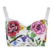 Blomstret bomuld crop top