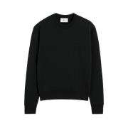 Sort Sweatshirt i Loopback-Cottonfleece