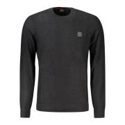 Sort langærmet herre sweater