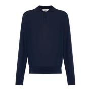 Polo-sweater i uld