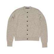 Beige Yak Wool Cardigan Greige Melange