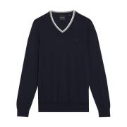 Mid Knits Tipped V Neck Jumper