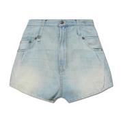 Denim shorts med vintage effekt